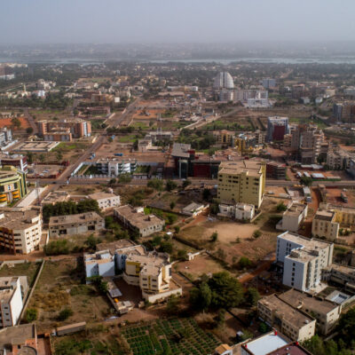 A view of the ACI 2000 neighborhood of Bamako, Mali with the Niger River in the background.